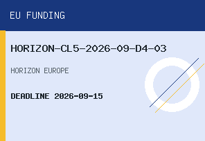 EU funding opportunity – HORIZON-CL5-2026-09-D4-03